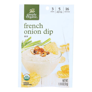 Simply Organic French Onion Dip Mix - Case Of 12 - 1.1 Oz. - Maras Green