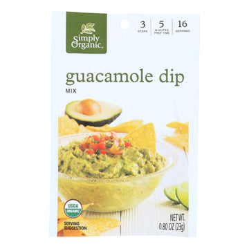 Simply Organic Guacamole Dip Mix - Case Of 12 - 0.8 Oz. - Maras Green