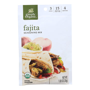 Simply Organic Seasoning Mix - Fajita - Case Of 12 - 1 Oz. - Maras Green
