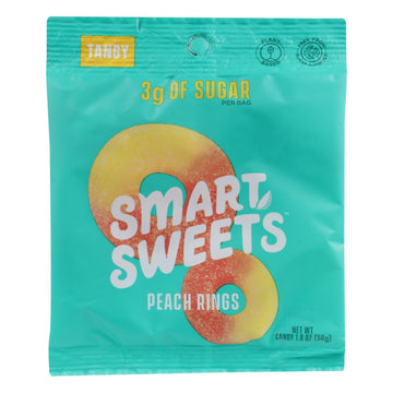 Smartsweets - Gummy Peach Rings - Case Of 12 - 1.8 Oz - Maras Green