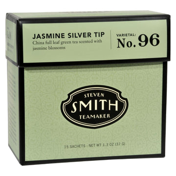 Smith Teamaker Green Tea - Jasmine Slvr Tp - Case Of 6 - 15 Bags - Maras Green