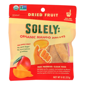 Solely - Dried Fruit Organic Mango Halves - Case Of 6 - 8 Oz - Maras Green