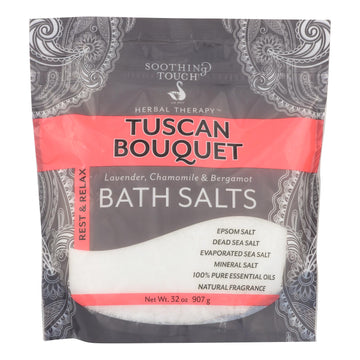 Soothing Touch Bath Salts - Rest & Relax Tuscan Bouquet - 32 Oz - Maras Green
