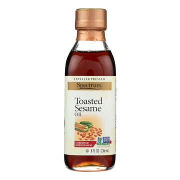 Spectrum Naturals Unrefined Toasted Sesame Oil - Case Of 6 - 8 Fl Oz. - Maras Green