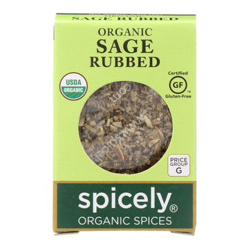 Spicely Organics - Organic Sage - Rubbed - Case Of 6 - 0.1 Oz. - Maras Green