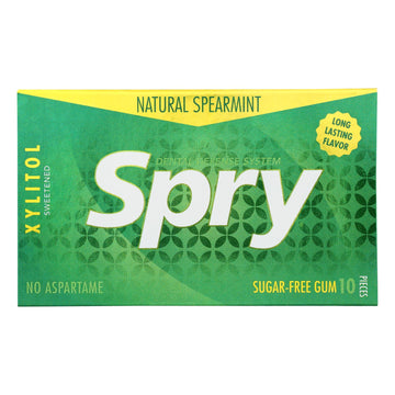 Spry Xylitol Gems - Spearmint - Case Of 20 - 10 Count - Maras Green