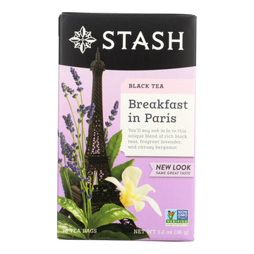 Stash Tea Black Tea - Breakfast In Paris - Case Of 6 - 18 Bags - Maras Green