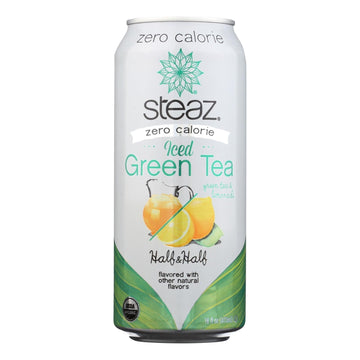Steaz Zero Calorie Green Tea - Half And Half - Case Of 12 - 16 Fl Oz. - Maras Green