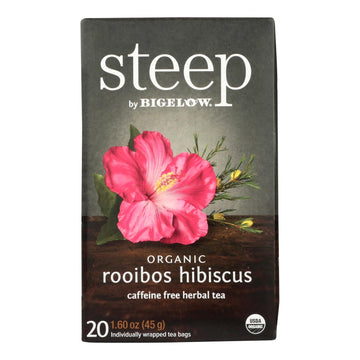 Steep By Bigelow Organic Rooibos Hibiscus Tea - Case Of 6 - 20 Bags - Maras Green