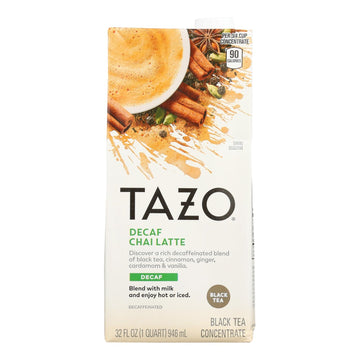 Tazo Tea Decaf Tea - Chai Latte - Case Of 6 - 32 Fl Oz - Maras Green
