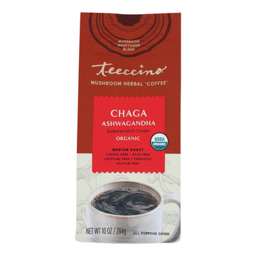 Teeccino - Mush Cof Chaga Ashwa - Case Of 6 - 10 Oz - Maras Green