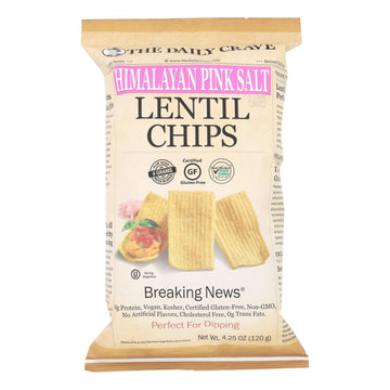 The Daily Crave - Lentil Chip Himln Pink Salt - Case Of 8 - 4.25 Oz - Maras Green