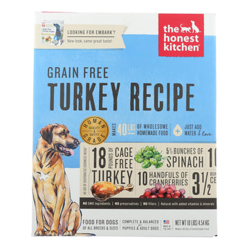 The Honest Kitchen Embark - Grain Free Turkey Dog Food - 10 Lb. - Maras Green