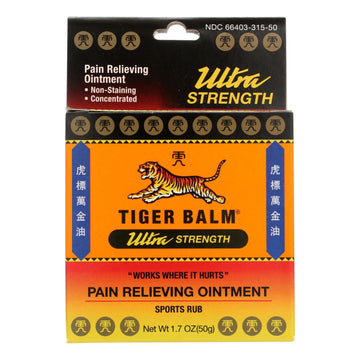 Tiger Balm Pain Relieving Ointment Ultra Strength - Non - staining - 1.7 Oz - Maras Green
