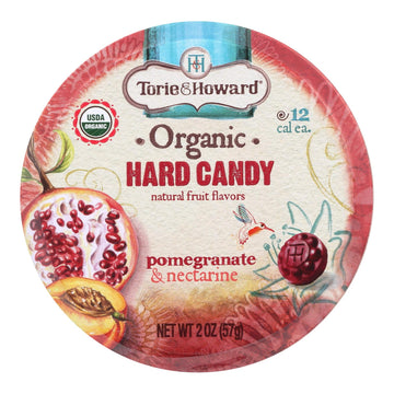 Torie And Howard Organic Hard Candy - Pomegranate And Nectarine - 2 Oz - Case Of 8 - Maras Green