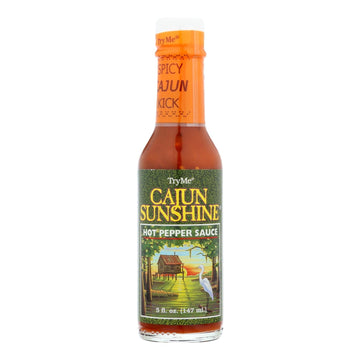 Try Me Cajun Sunshine - Hot Pepper Sauce - Case Of 6 - 5 Oz. - Maras Green