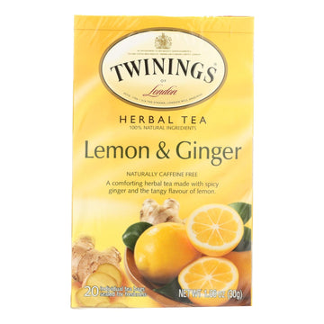 Twinings Tea Green Tea - Lemon And Ginger - Case Of 6 - 20 Bags - Maras Green