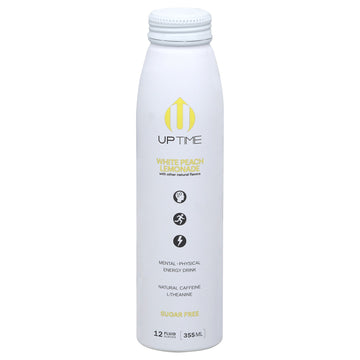 Uptime Energy - Energy Drink Wht Peach Lemon Sugar Free - Case Of 12 - 12 Fz - Maras Green