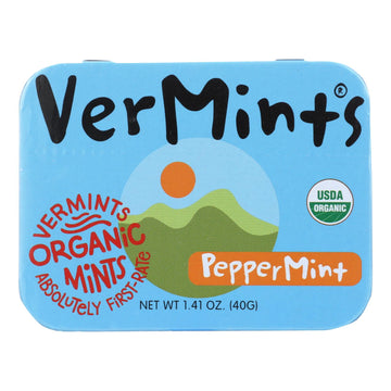 Vermints Breath Mints - All Natural - Peppermint - 1.41 Oz - Case Of 6 - Maras Green