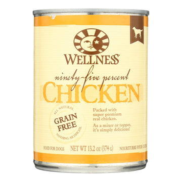 Wellness Dog Canned Food - 95% Chicken - Case Of 12 - 13.2 Oz. - Maras Green