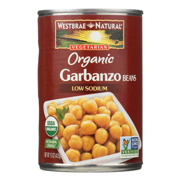 Westbrae Foods Organic Garbanzo Beans - Case Of 12 - 15 Oz. - Maras Green