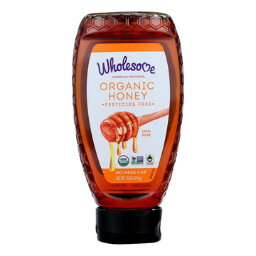 Wholesome Sweeteners Honey - Organic - Amber - Squeeze Bottle - 16 Oz - Case Of 6 - Maras Green