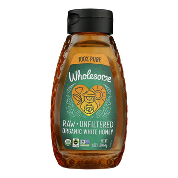 Wholesome Sweeteners Honey - Organic - White - Unfliltered - Squeeze - Case Of 6 - 16 Oz - Maras Green
