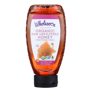 Wholesome Sweeteners Organic Raw - Unfiltered Honey - Case Of 6 - 16 Oz. - Maras Green