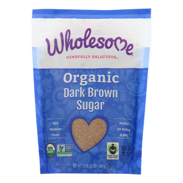 Wholesome Sweeteners Sugar - Organic - Dark Brown - 24 Oz - Case Of 6 - Maras Green