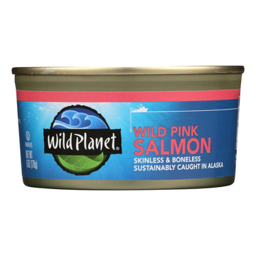 Wild Planet Wild Alaskan Pink Salmon - Case Of 12 - 6 Oz. - Maras Green