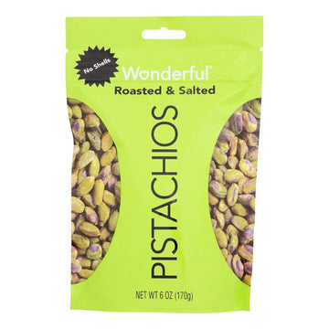 Wonderful Pistachios - Pistachio Roasted & Salted - Case Of 10 - 6 Oz - Maras Green