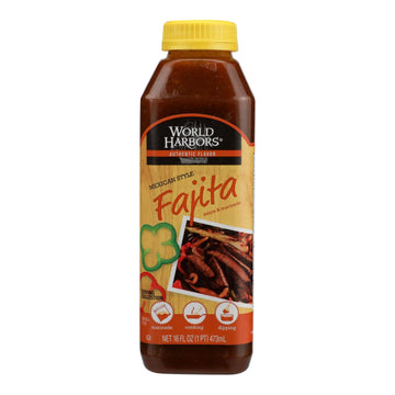 World Harbor Fajita Marinade And Sauce Mexican Style - Case Of 6 - 16 Fl Oz. - Maras Green