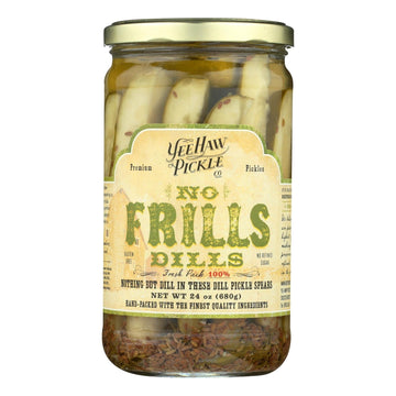 Yee - haw Pickle Dills Pickle - No Frills - Case Of 6 - 24 Oz. - Maras Green