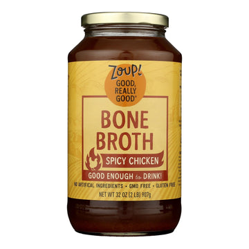 Zoup! Good Really Good - Broth Spicy Chicken Bone - Case Of 6 - 32 Oz - Maras Green